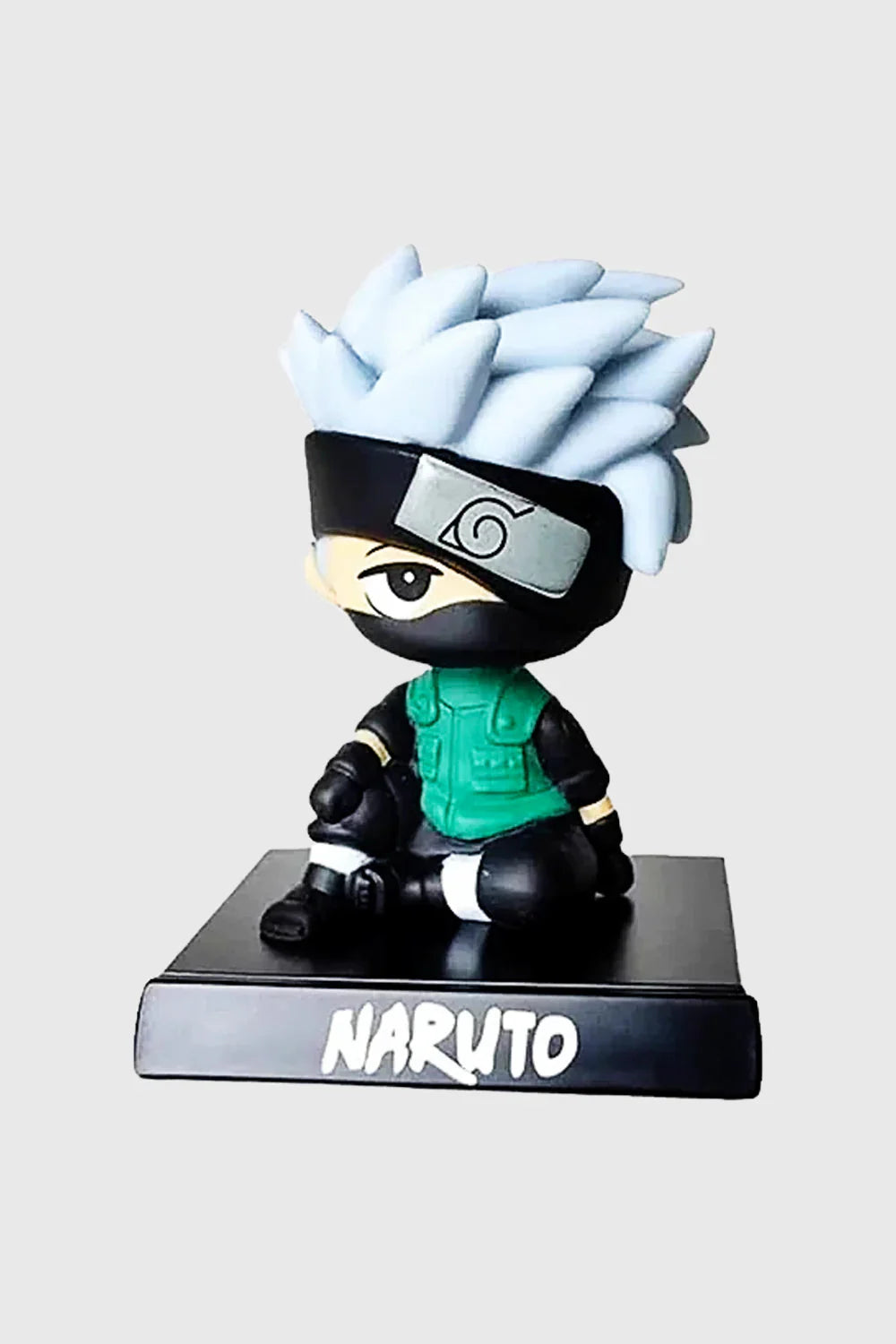 Kakashi Hatake Chibi Bobblehead Figure & Phone Stand - Naruto Shippuden Collectible Toy